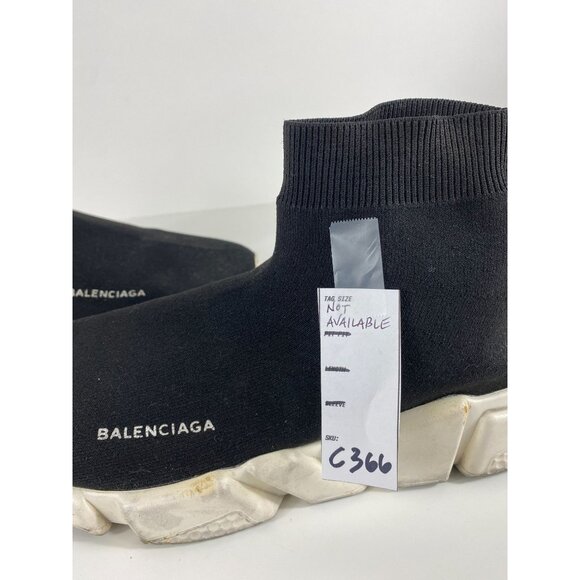 Balenciaga Speed Trainer Sneakers Black/White Men's C366 - Picture 8 of 8